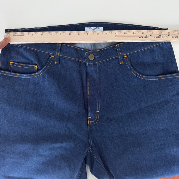 Blue Delta Tom James Jeans Mens 36x36 Denim Stretch Custom Hand Made in USA - Picture 10 of 13